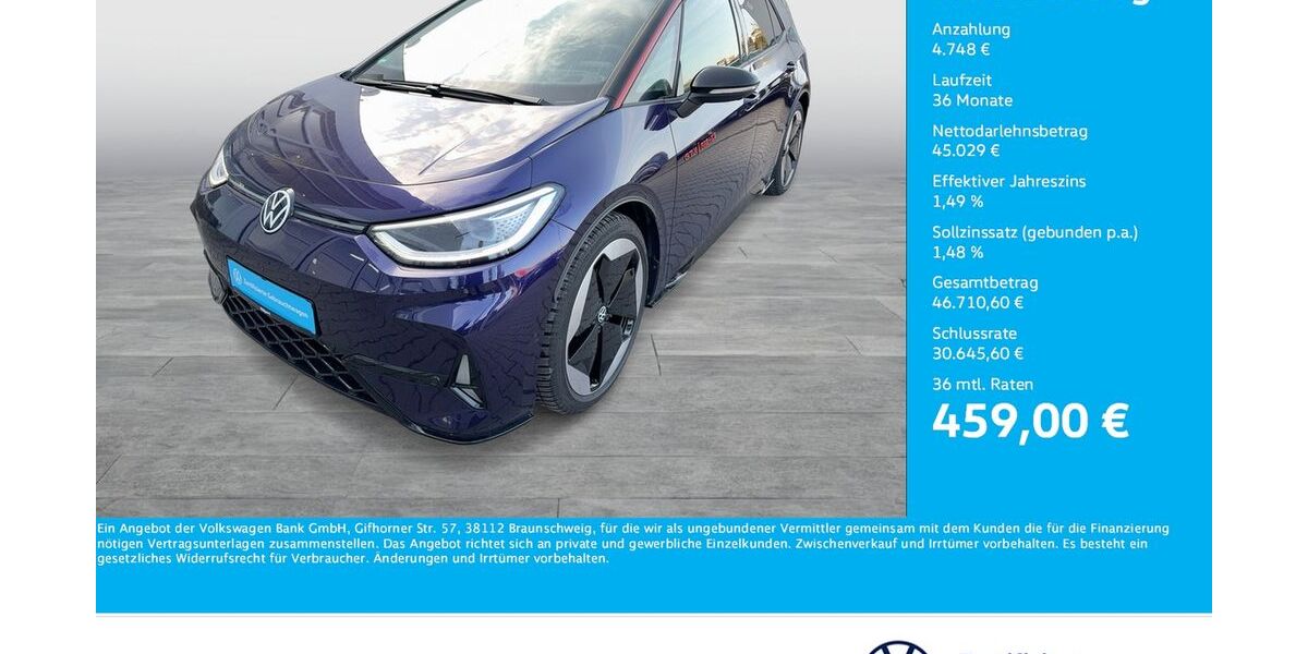 VW ID.3 1.396 km 49.977 &euro; Dortmund 44141